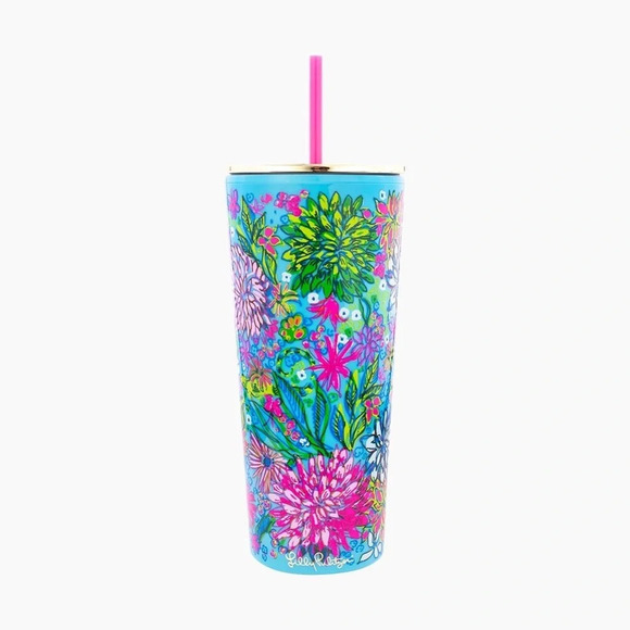 LILLY PULITZER Walking On‎ Sunshine Tumbler with Straw 24oz. - Picture 2 of 5